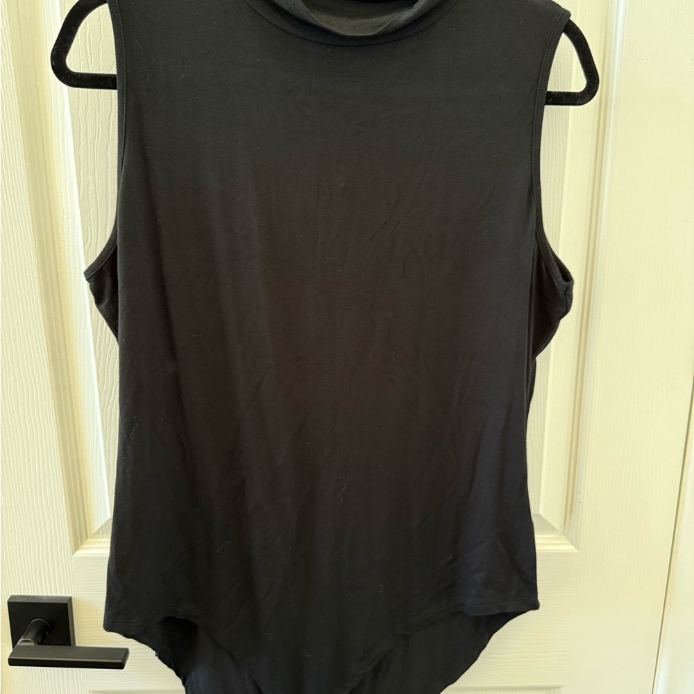 Sleek Black Sleeveless Bodysuit